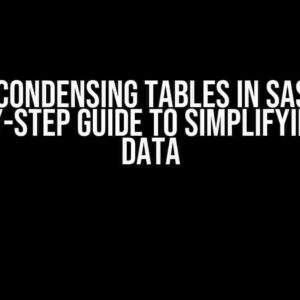 Uncondensing Tables in SAS: A Step-by-Step Guide to Simplifying Your Data